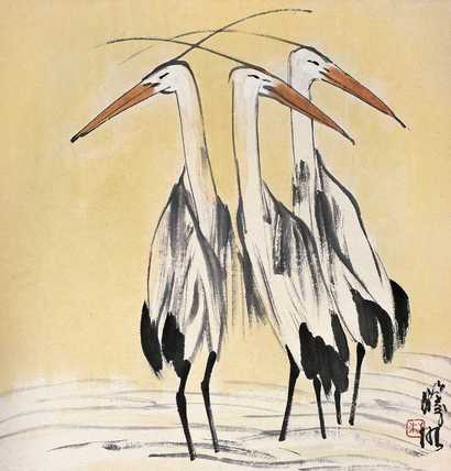 林曦明 仙鹤 立轴